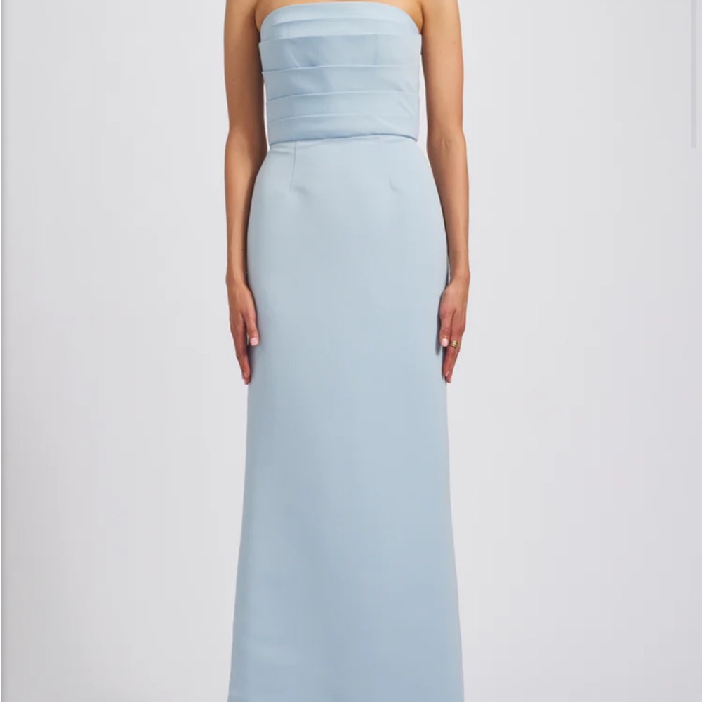 Amsale Blue Strapless Sonia Dress